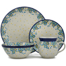 Polish Pottery 4-Piece Place Setting Flowers Under The Starry Sky