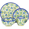 Polish Pottery 4-Piece Place Setting Forget-me-not Field