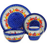 Polish Pottery 4-Piece Place Setting Fresh Vegetable Garden