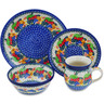 Polish Pottery 4-Piece Place Setting Fruit Medley UNIKAT