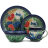 Polish Pottery 4-Piece Place Setting Garden Delight UNIKAT