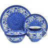 Polish Pottery 4-Piece Place Setting Indigo Field