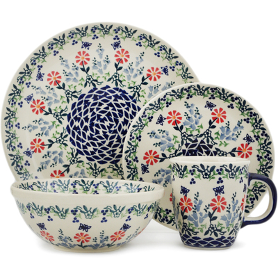 Polish Pottery 4-Piece Place Setting Last Summer Flowers