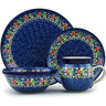 Polish Pottery 4-Piece Place Setting Obsessive Spring