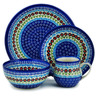 Polish Pottery 4-Piece Place Setting Spring Country Trip