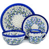 Polish Pottery 4-Piece Place Setting Stormy Vines UNIKAT