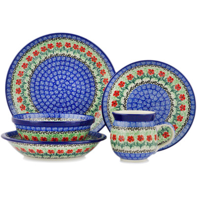 Polish Pottery 5-Piece Place Setting Maraschino