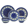 Polish Pottery 5-Piece Place Setting Peacock Pines
