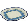 Polish Pottery 8 Point Plate Blue Rose