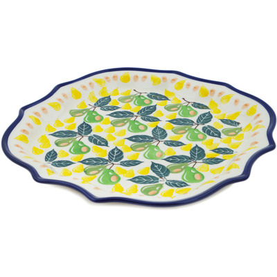 Polish Pottery 8 Point Plate Fresh Pear