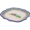 Polish Pottery 8 Point Plate Green Village UNIKAT