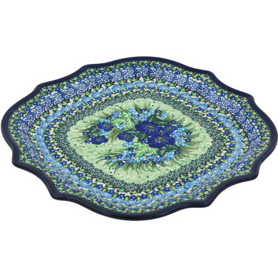 Polish Pottery 8 Point Plate Moody Blues UNIKAT