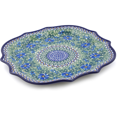 Polish Pottery 8 Point Plate Wild Diamonds UNIKAT