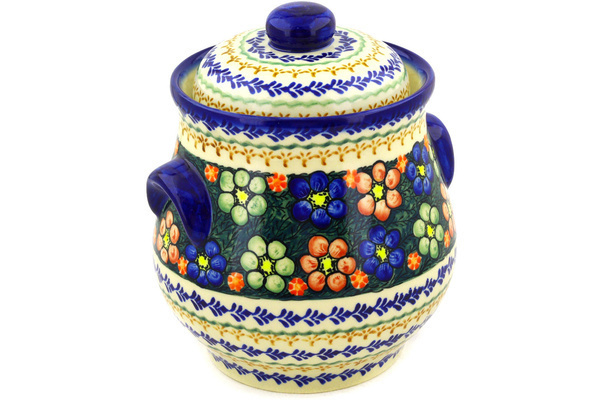 Jar with Lid and Handles 9"