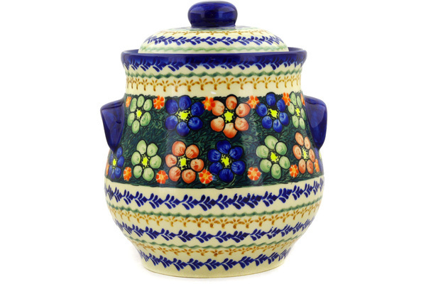 Jar with Lid and Handles 9"