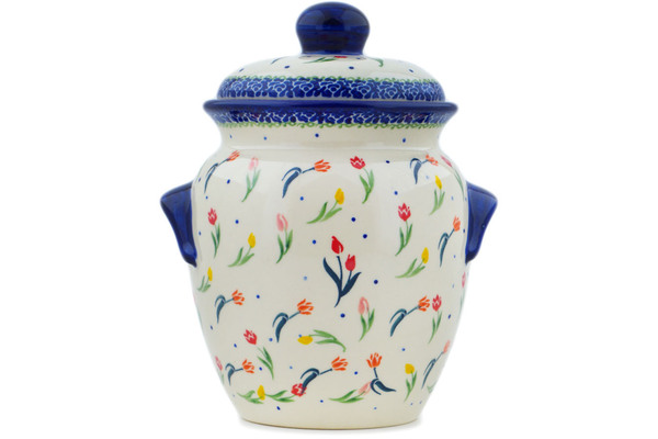 Jar with Lid and Handles 9"