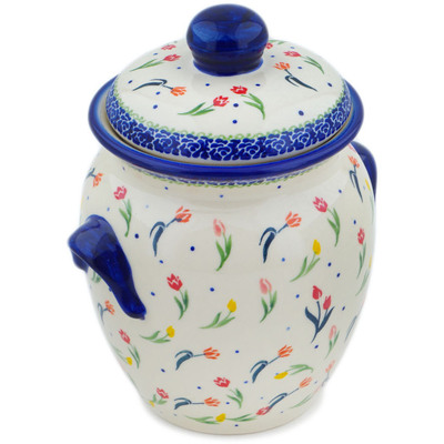 Jar with Lid and Handles 9"