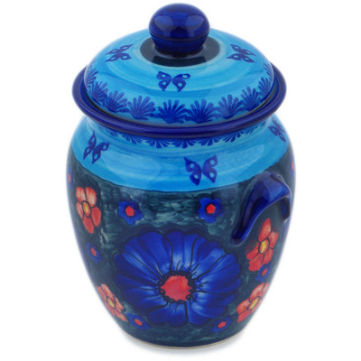 Jar with Lid and Handles 7"
