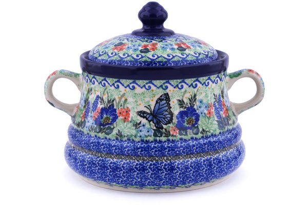 Jar with Lid and Handles 9"