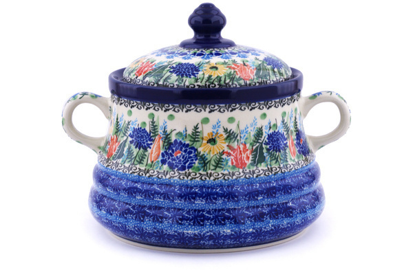 Jar with Lid and Handles 9"