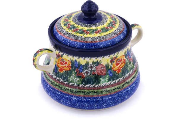 Jar with Lid and Handles 9"