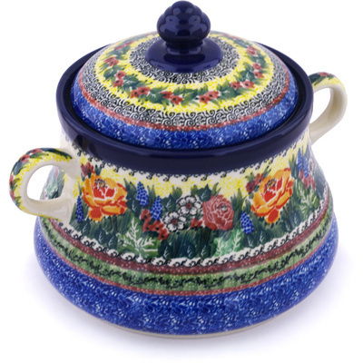 Jar with Lid and Handles 9"