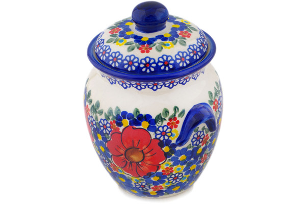 Jar with Lid and Handles 7"