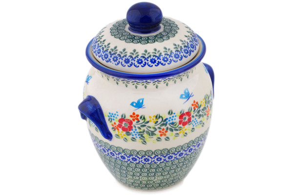 Jar with Lid and Handles 9"