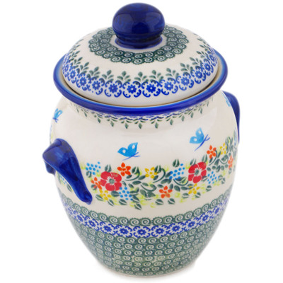 Jar with Lid and Handles 9"