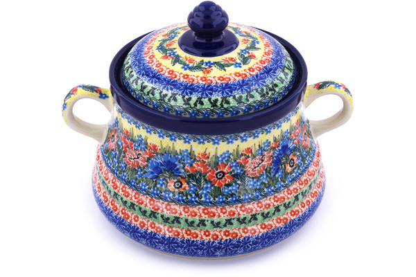 Jar with Lid and Handles 9"