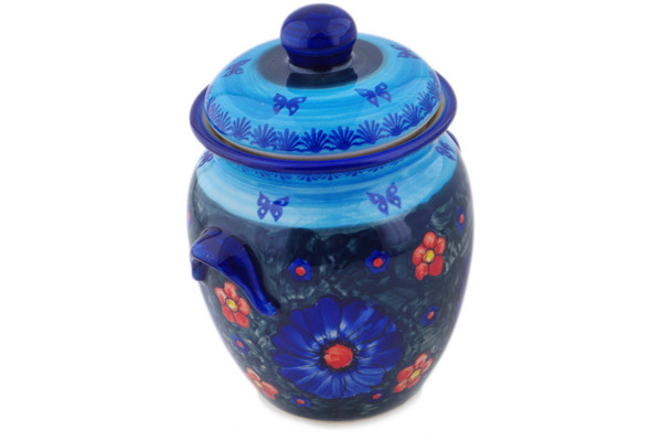 Jar with Lid and Handles 9"