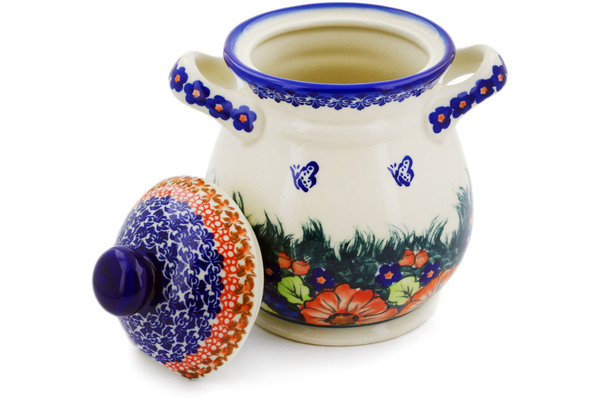 Jar with Lid and Handles 8"