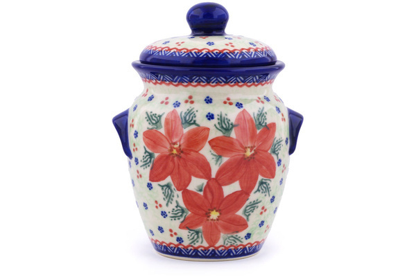Jar with Lid and Handles 7"