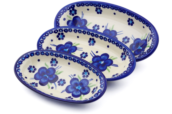 Condiment set of 3 nesting dishes: 7¼-inch, 6½-inch, 5¾-inch