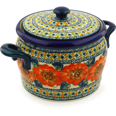 Jar with Lid and Handles 9"