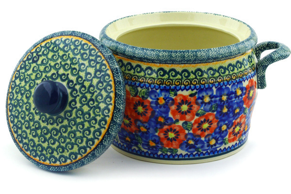 Jar with Lid and Handles 9"