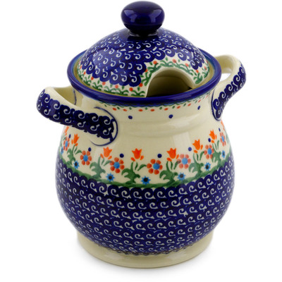 Jar with Lid and Handles 8"