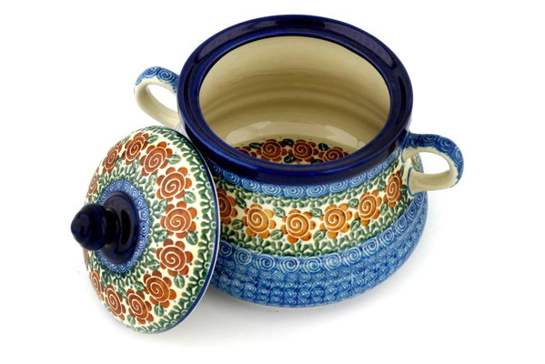 Jar with Lid and Handles 9"