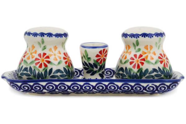 Salt and Pepper with Toothpick Holder 8"