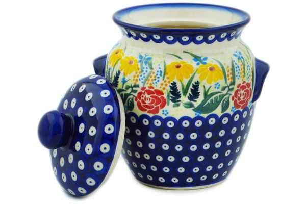 Jar with Lid and Handles 7"