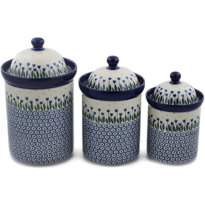 Set of 3 Canisters with Lids
