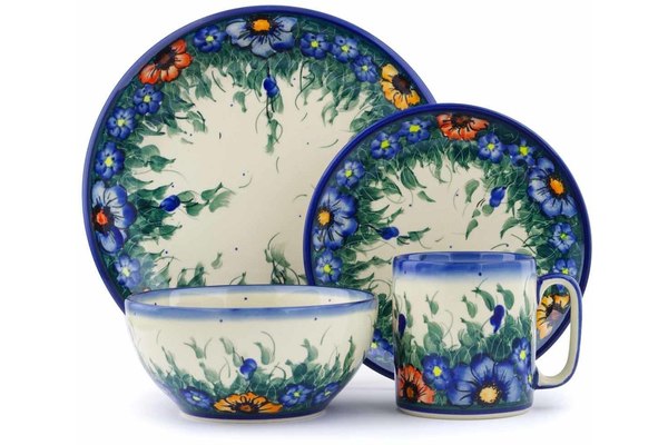 Place Setting 4-Piece: Mug, Bowl, Dinner Plate, Side Plate