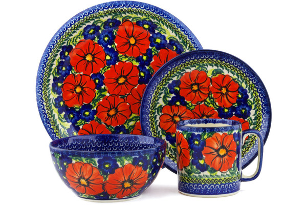 Place Setting 4-Piece: Mug, Bowl, Dinner Plate, Side Plate