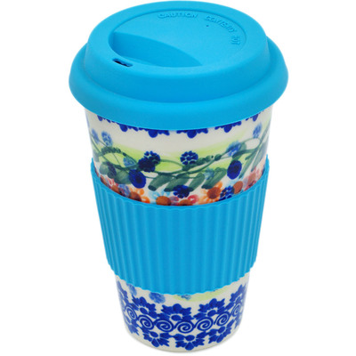 Travel Coffee Mug with Muliticolor Sleeve