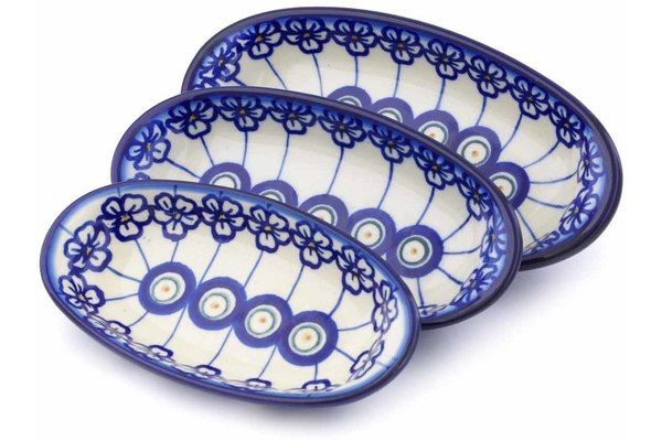 Condiment set of 3 nesting dishes: 7¼-inch, 6½-inch, 5¾-inch