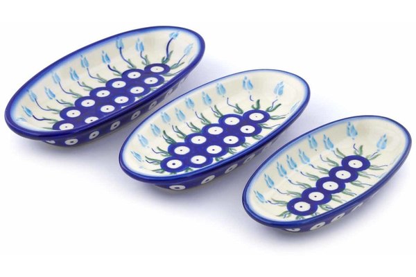 Condiment set of 3 nesting dishes: 7¼-inch, 6½-inch, 5¾-inch