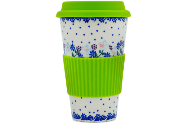 Travel Coffee Mug with Muliticolor Sleeve