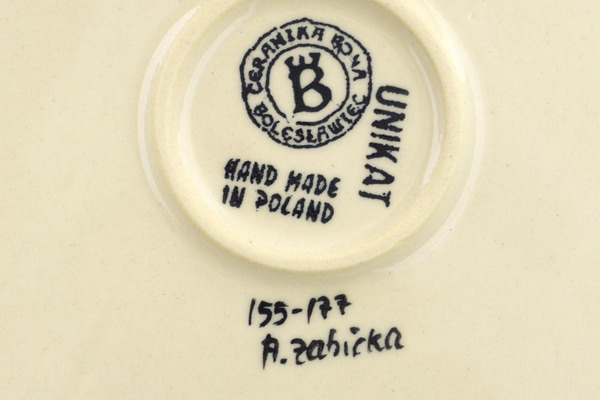 Polish Pottery Place Setting 4-Piece: 10½" dinner plate, 7½" dessert or side plate, 5¼" bowl and a 12 oz mug