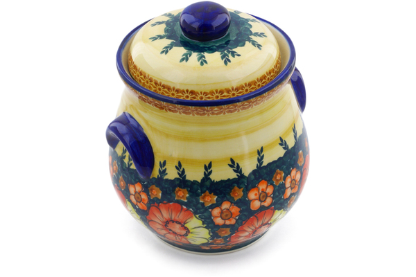 Jar with Lid and Handles 9"