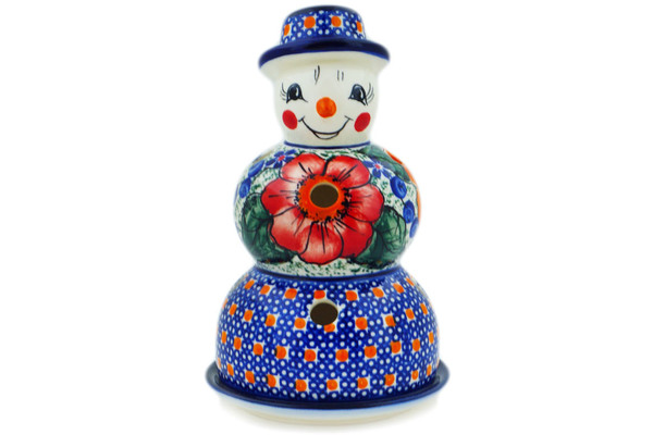 Snowman Candle Holder 7"
